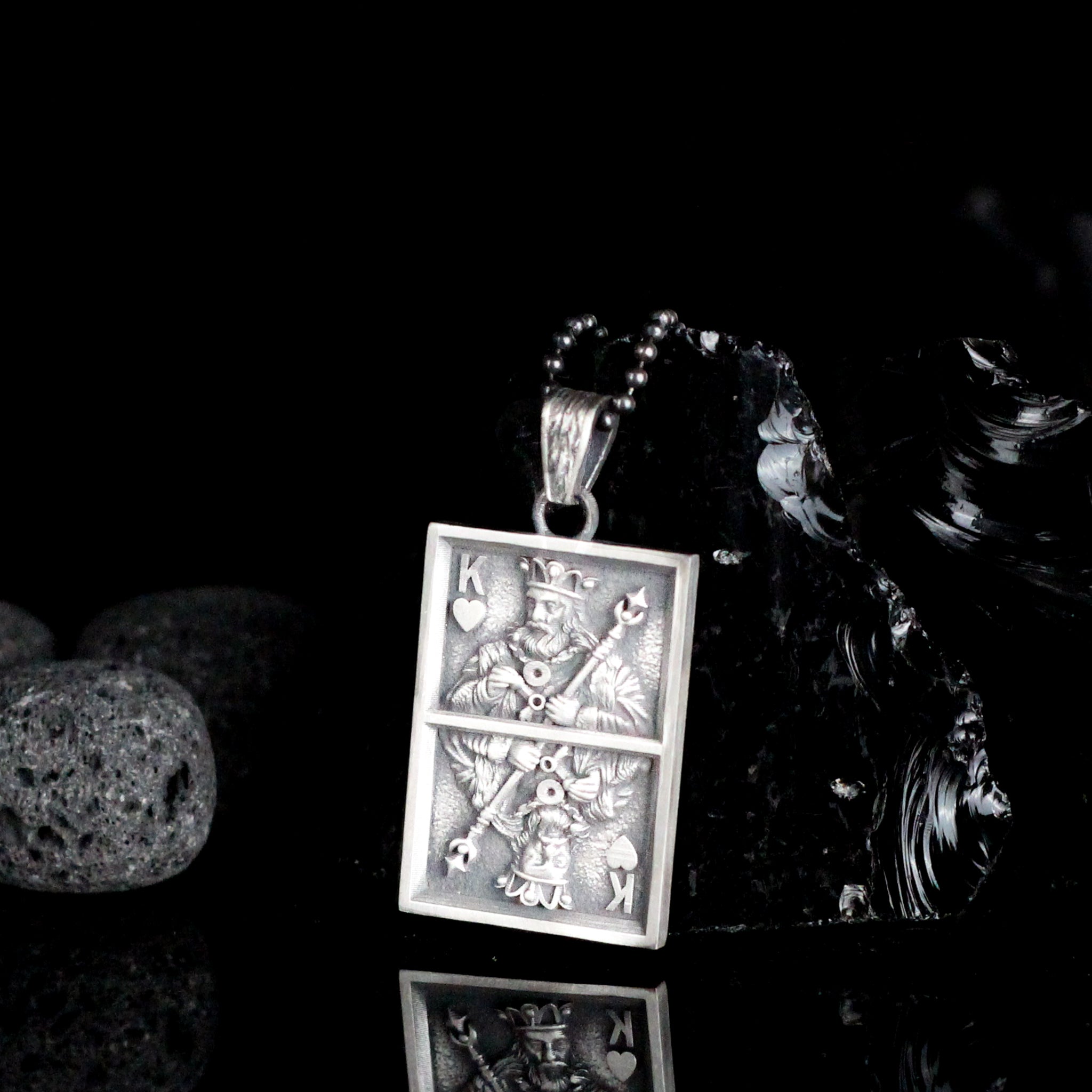 Playing Card Silver Necklaces