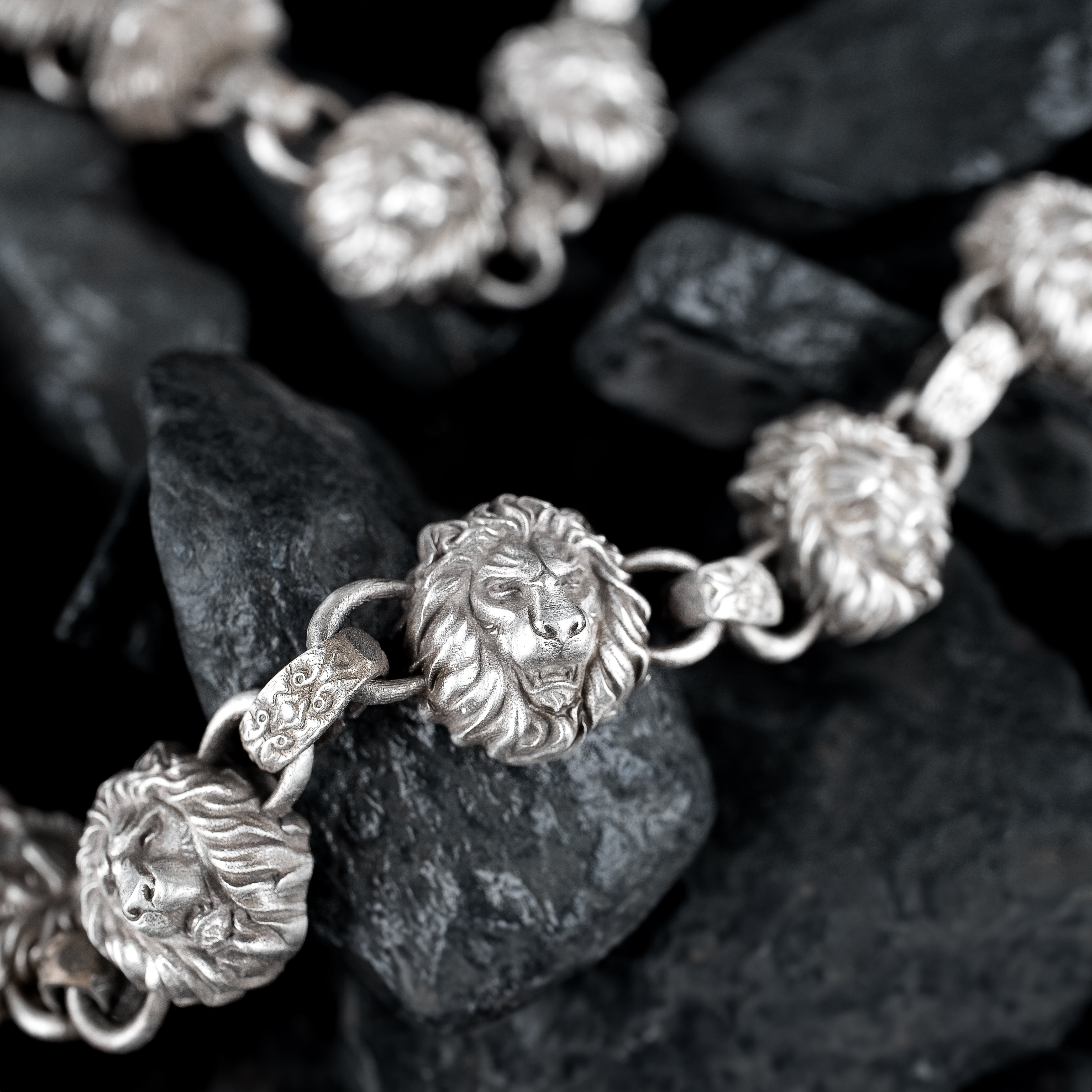 Sterling Silver Lion Head Necklace for Men – Handmade Bold Masculine Jewelry Gift
