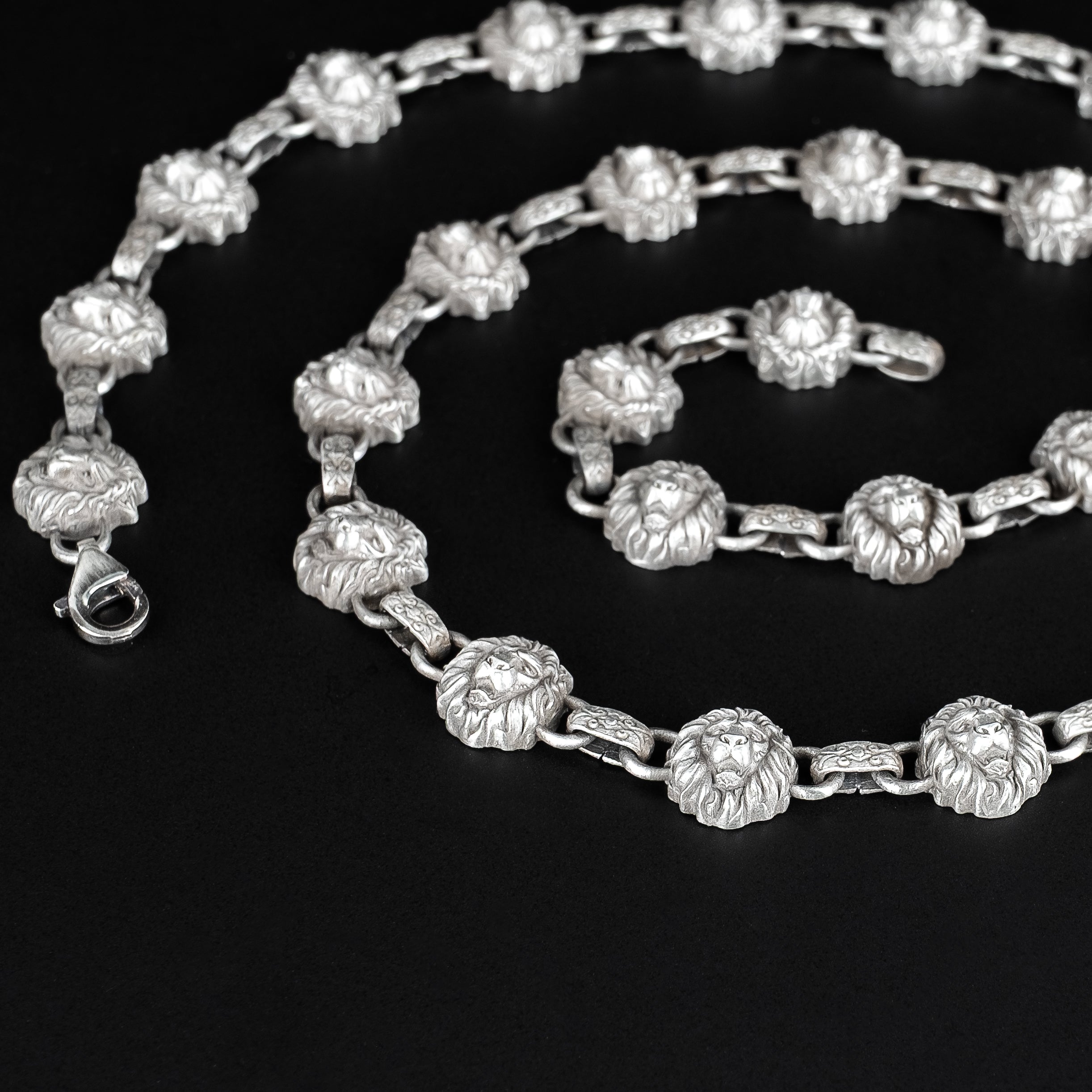 Sterling Silver Lion Head Necklace for Men – Handmade Bold Masculine Jewelry Gift