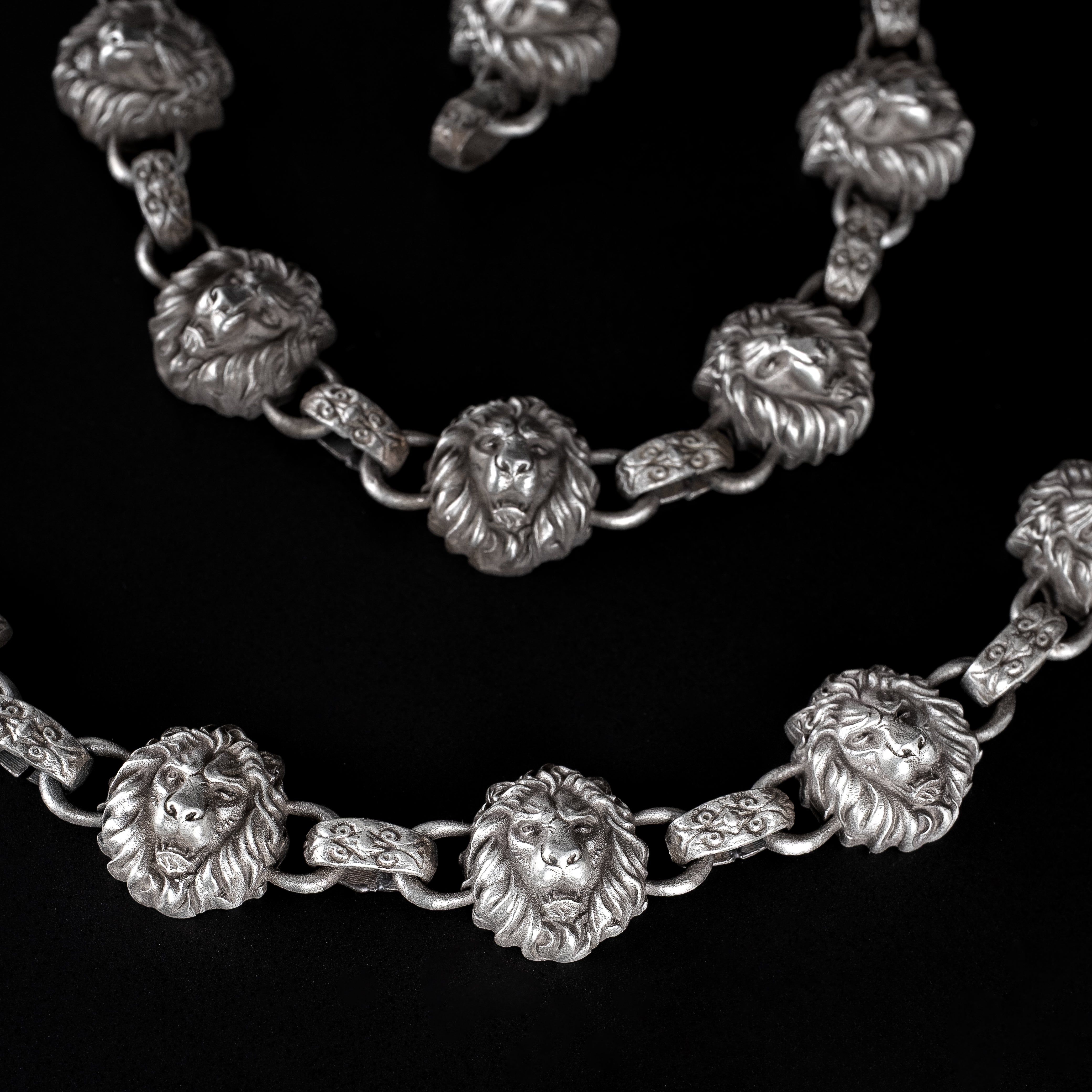 Sterling Silver Lion Head Necklace for Men – Handmade Bold Masculine Jewelry Gift