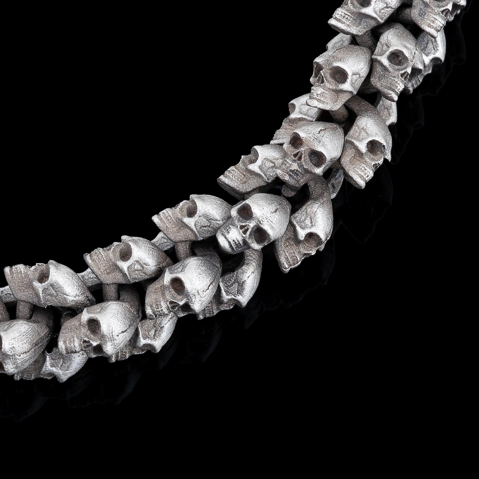 Gothic Skull Bracelet for Men in 925 Sterling Silver | Handcrafted Biker Jewelry with Bold Elegance