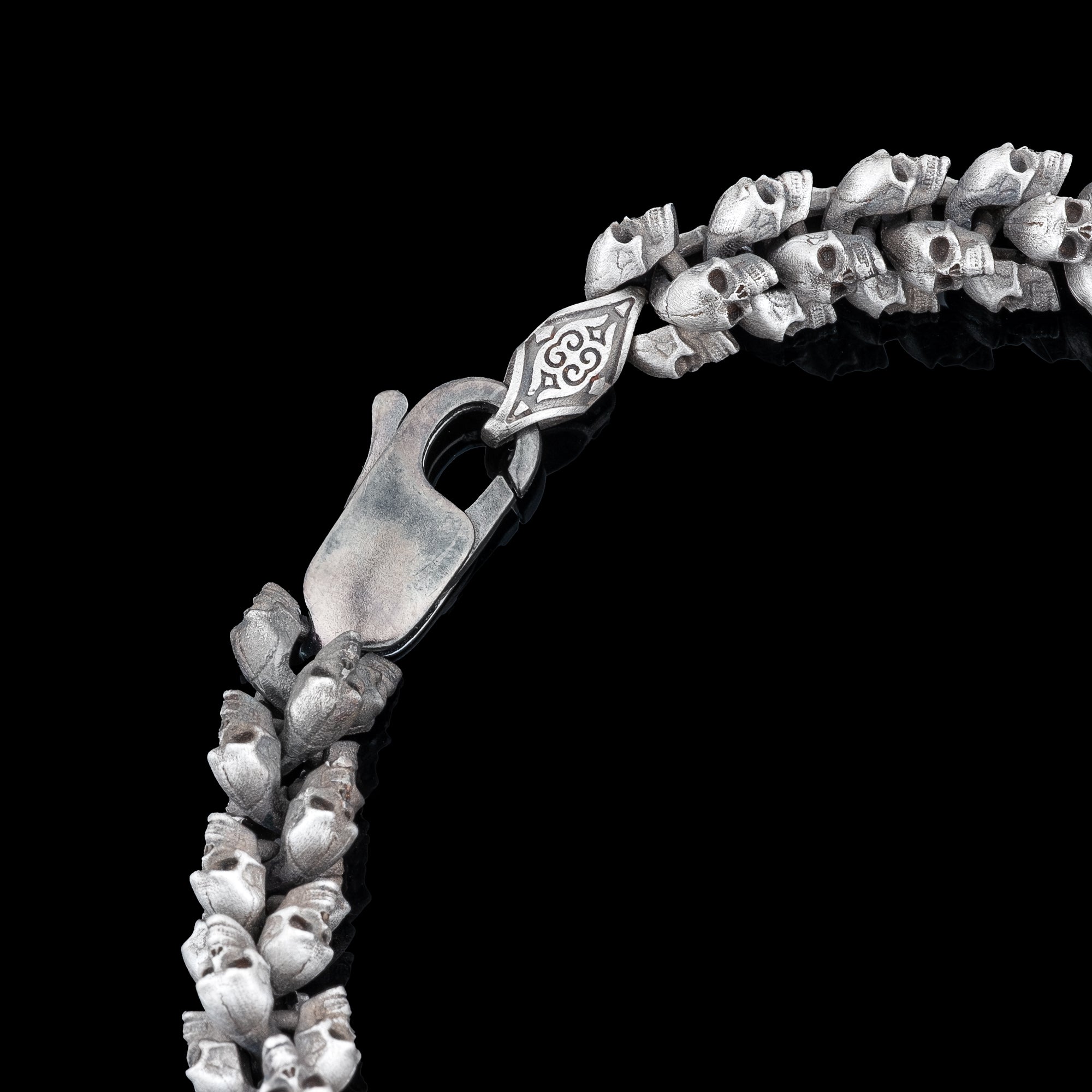 Gothic Skull Bracelet for Men in 925 Sterling Silver | Handcrafted Biker Jewelry with Bold Elegance