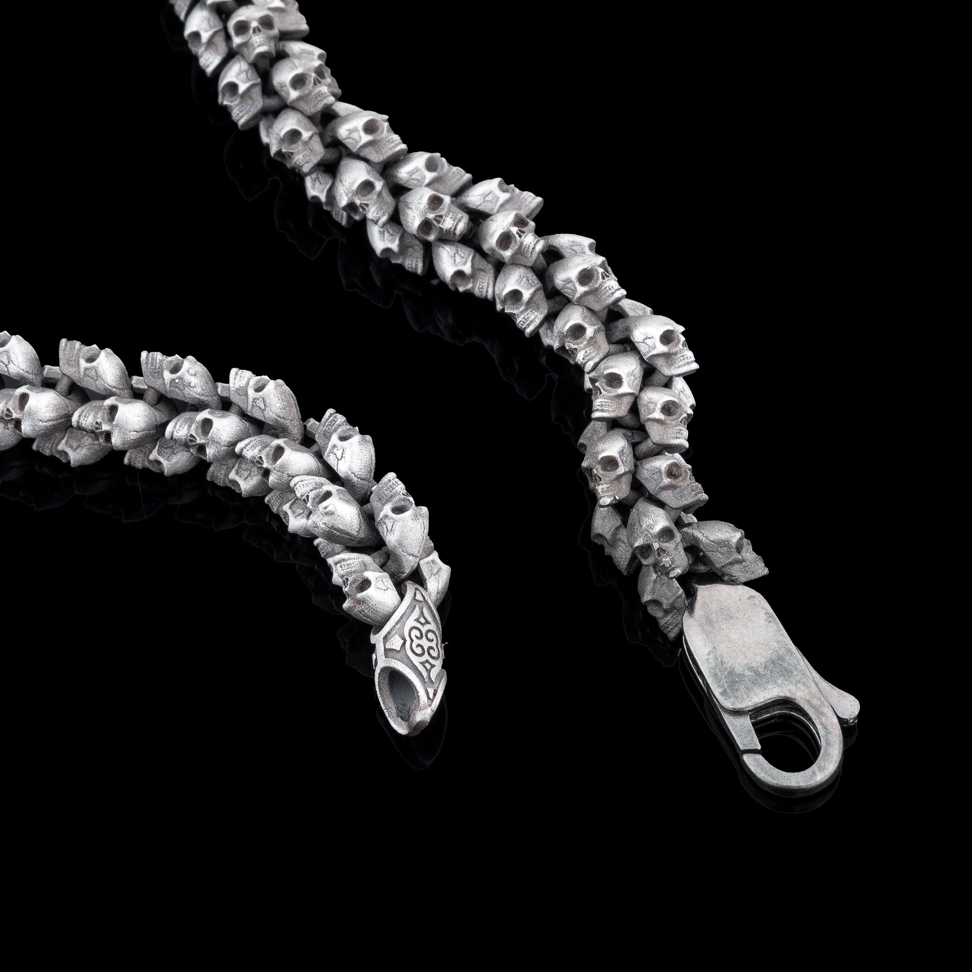 Gothic Skull Bracelet for Men in 925 Sterling Silver | Handcrafted Biker Jewelry with Bold Elegance
