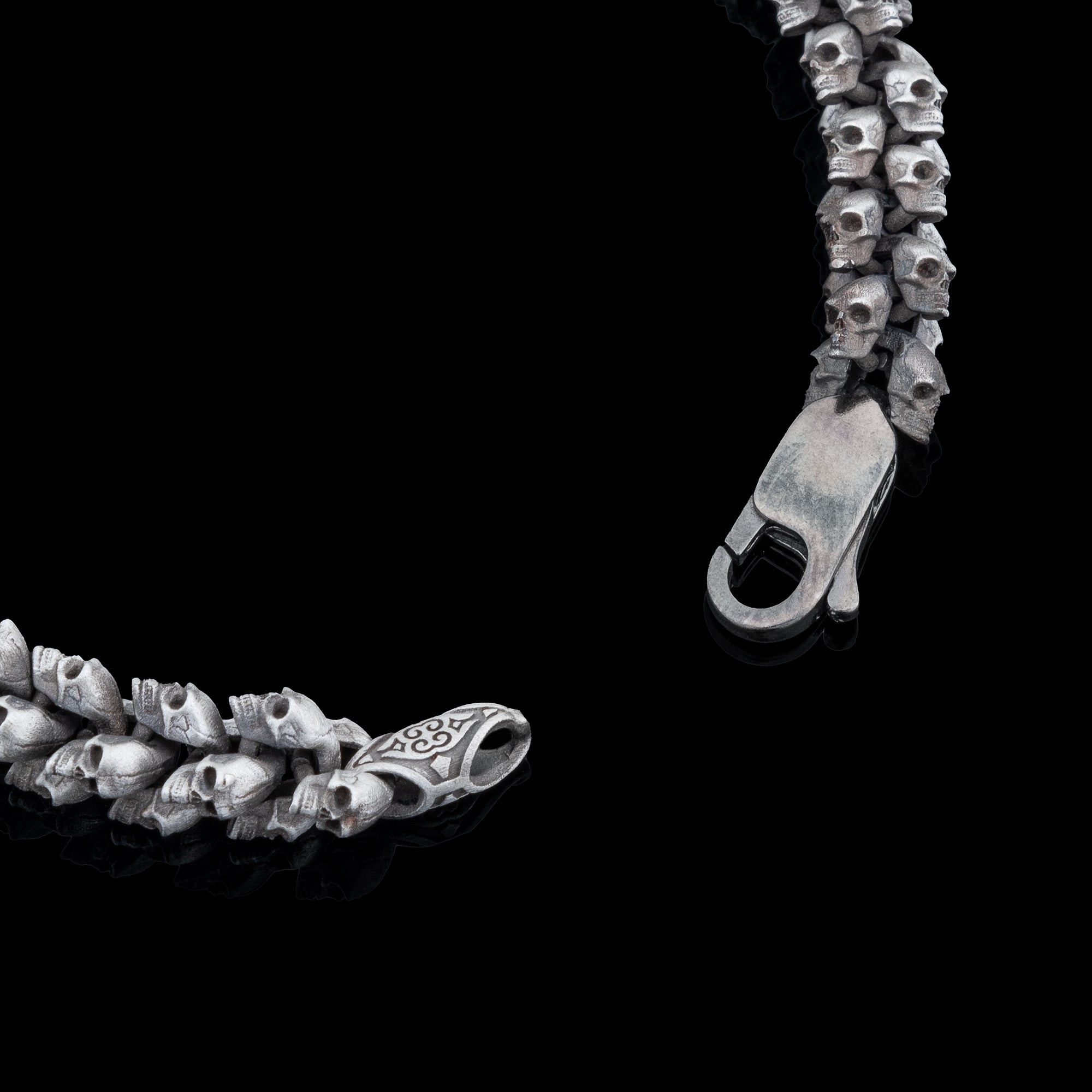 Gothic Skull Bracelet for Men in 925 Sterling Silver | Handcrafted Biker Jewelry with Bold Elegance