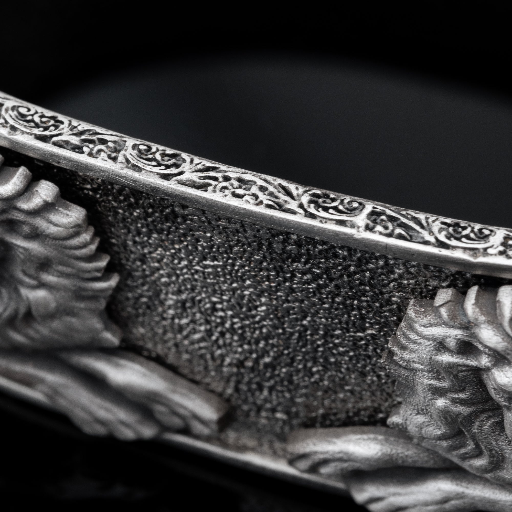 Men’s Sterling Silver Lion Bracelet – Bold Handcrafted Cuff with Reclining Lion Motifs