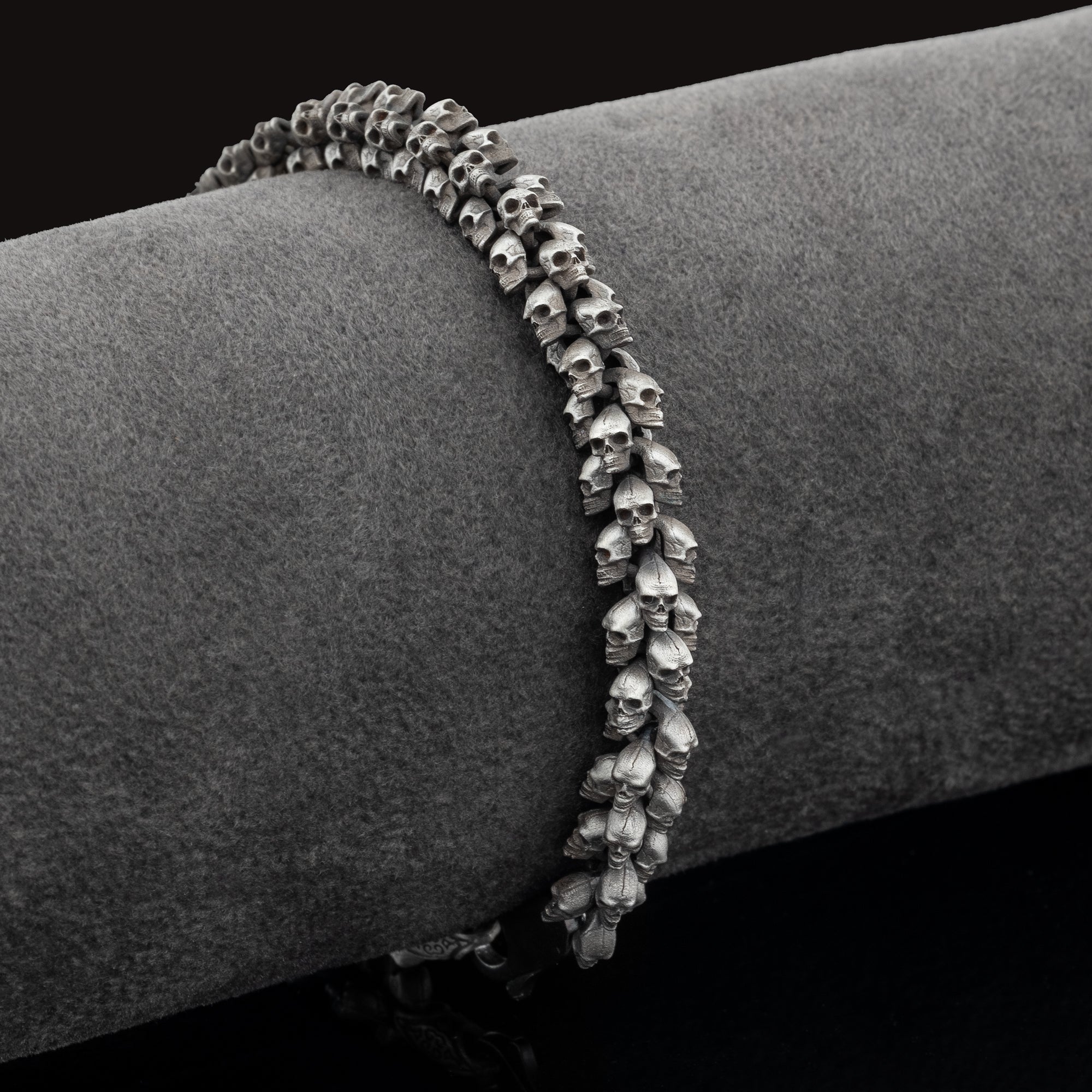 Gothic Skull Bracelet for Men in 925 Sterling Silver | Handcrafted Biker Jewelry with Bold Elegance