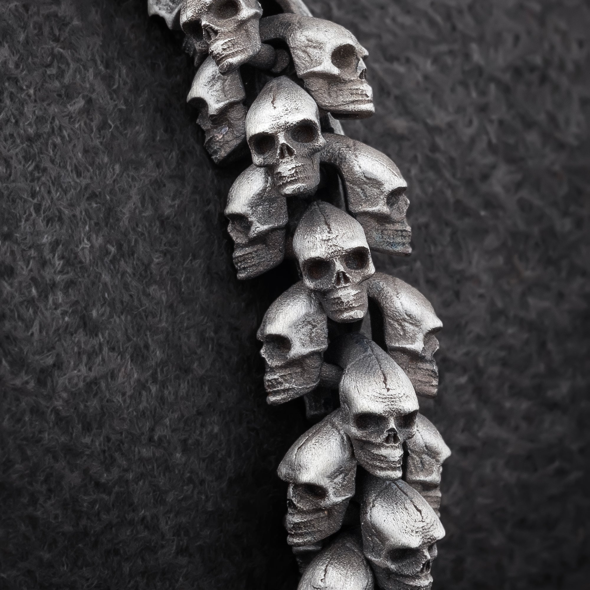 Gothic Skull Bracelet for Men in 925 Sterling Silver | Handcrafted Biker Jewelry with Bold Elegance
