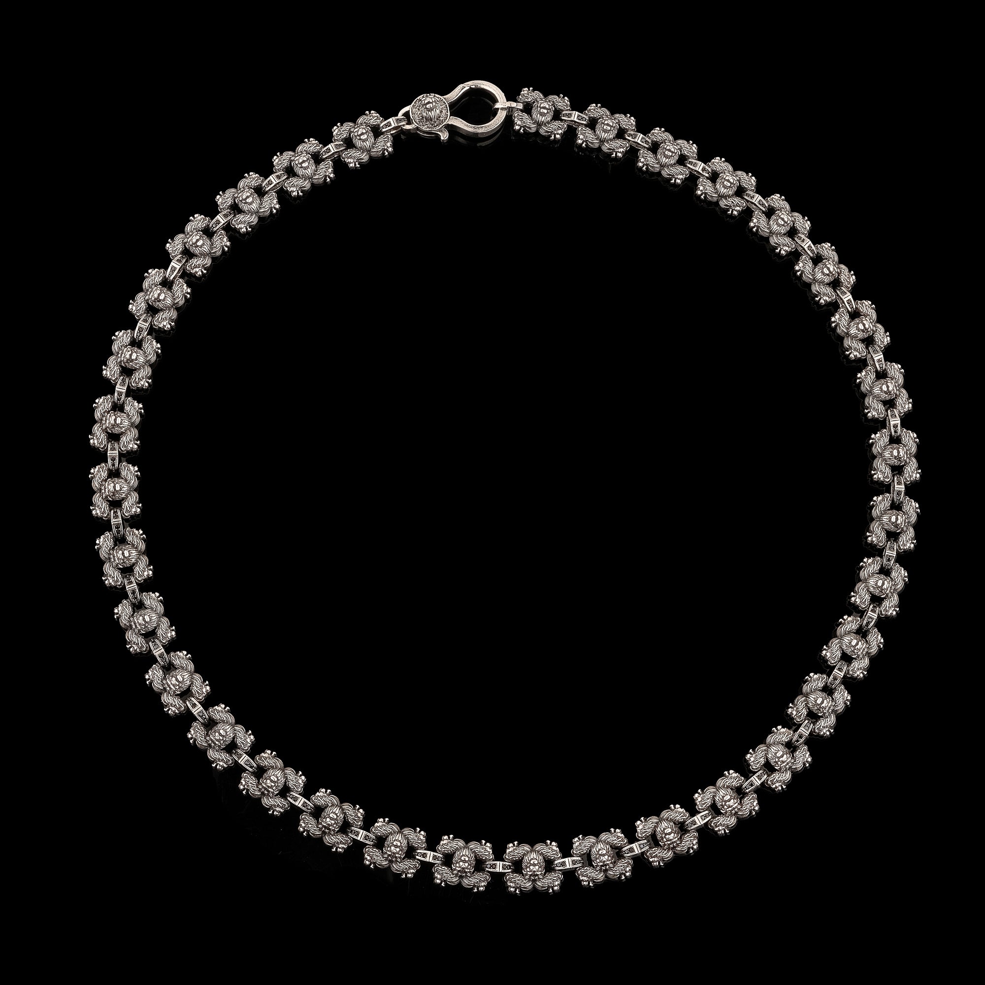 Lion Head Chain Necklace in 925 Sterling Silver– Handmade 5-Headed Warrior Style Jewelry for Men