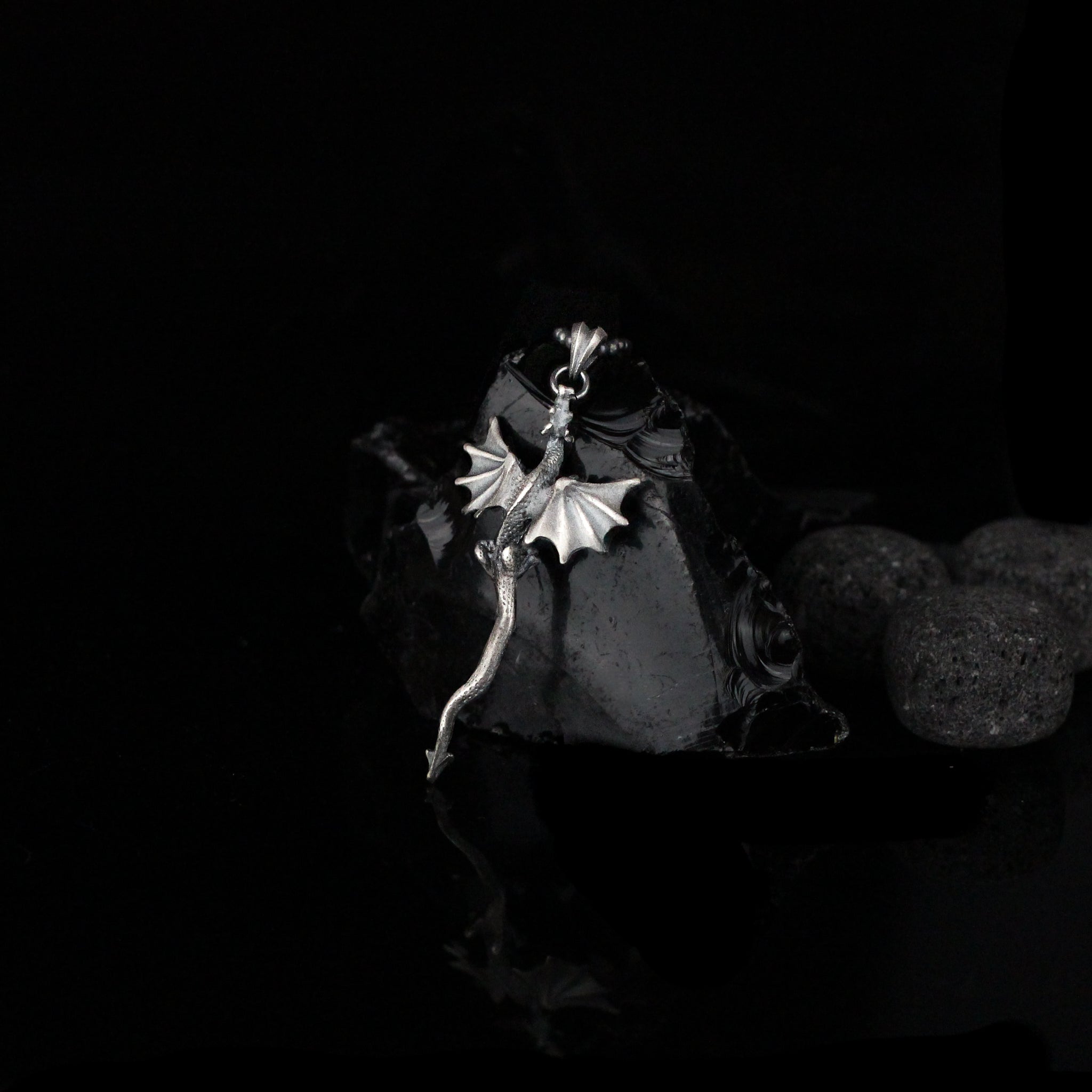 Unique Dragon Necklace in 925K Sterling Silver | Mythical Creature Dragon Necklace
