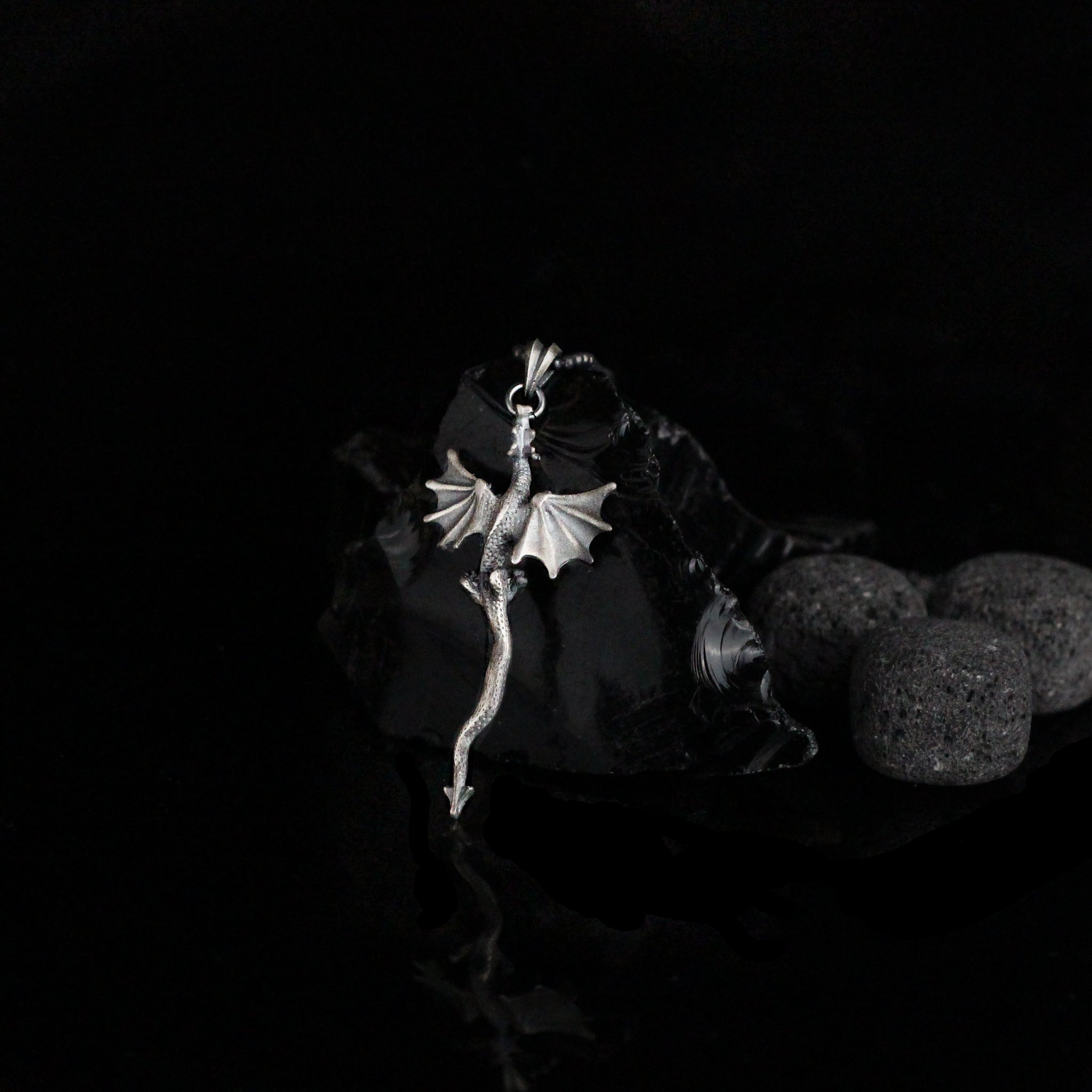Unique Dragon Necklace in 925K Sterling Silver | Mythical Creature Dragon Necklace