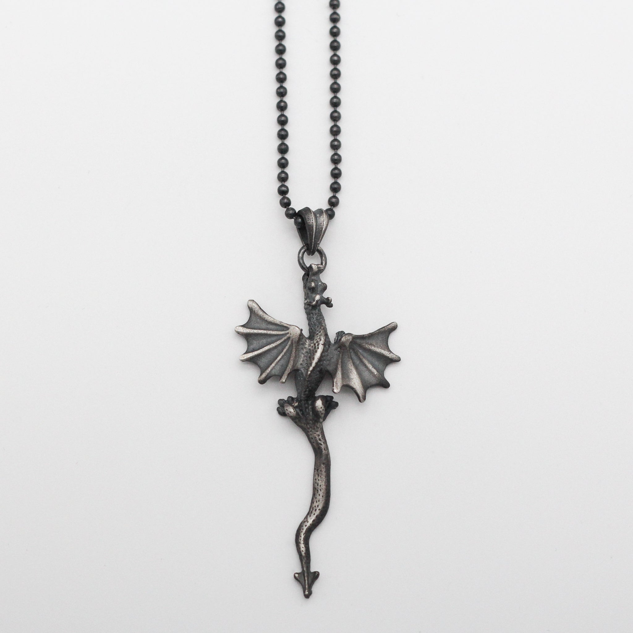 Unique Dragon Necklace in 925K Sterling Silver | Mythical Creature Dragon Necklace