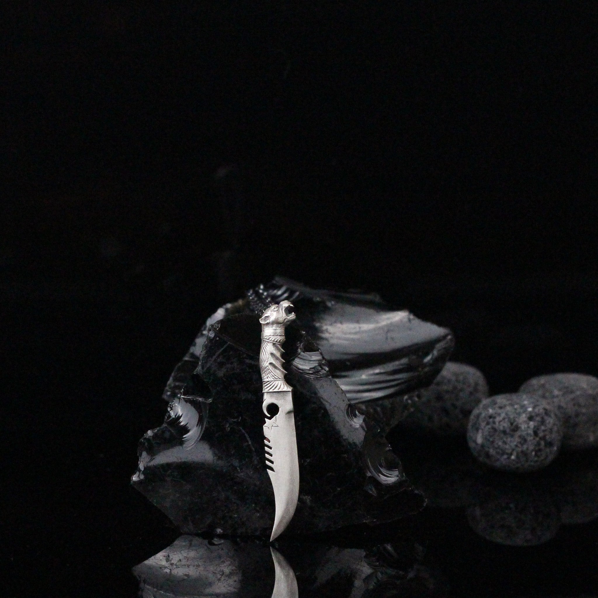 Tiger Head on Sword Necklace, Zulfiqar Necklace